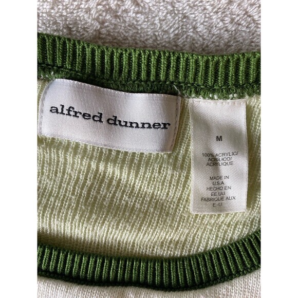 Alfred Dunner Women's Sz M Green White Layered Argyle Short Sleeve Sweater Top - Picture 8 of 10